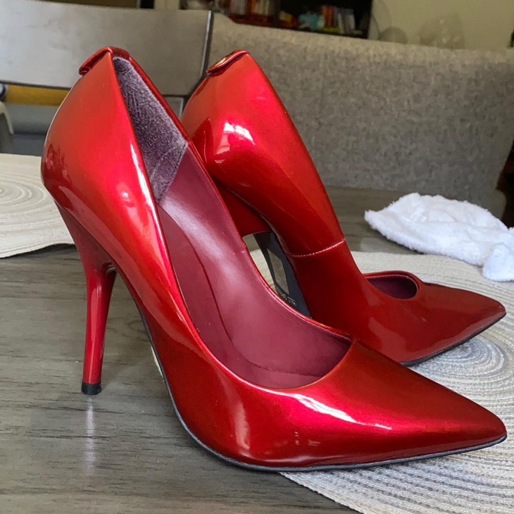 Patent Red Statement heels
